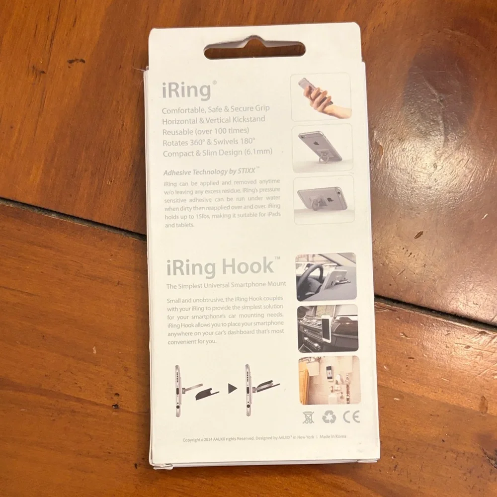 iRing Hook Universal Smartphone Mount in Black with Silver Ring